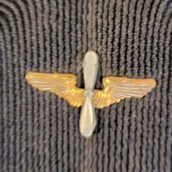 1940s Black Cord Purse With WWII Aviation Cadet Pin and Monogram Initials Pin - Picture 4 of 16